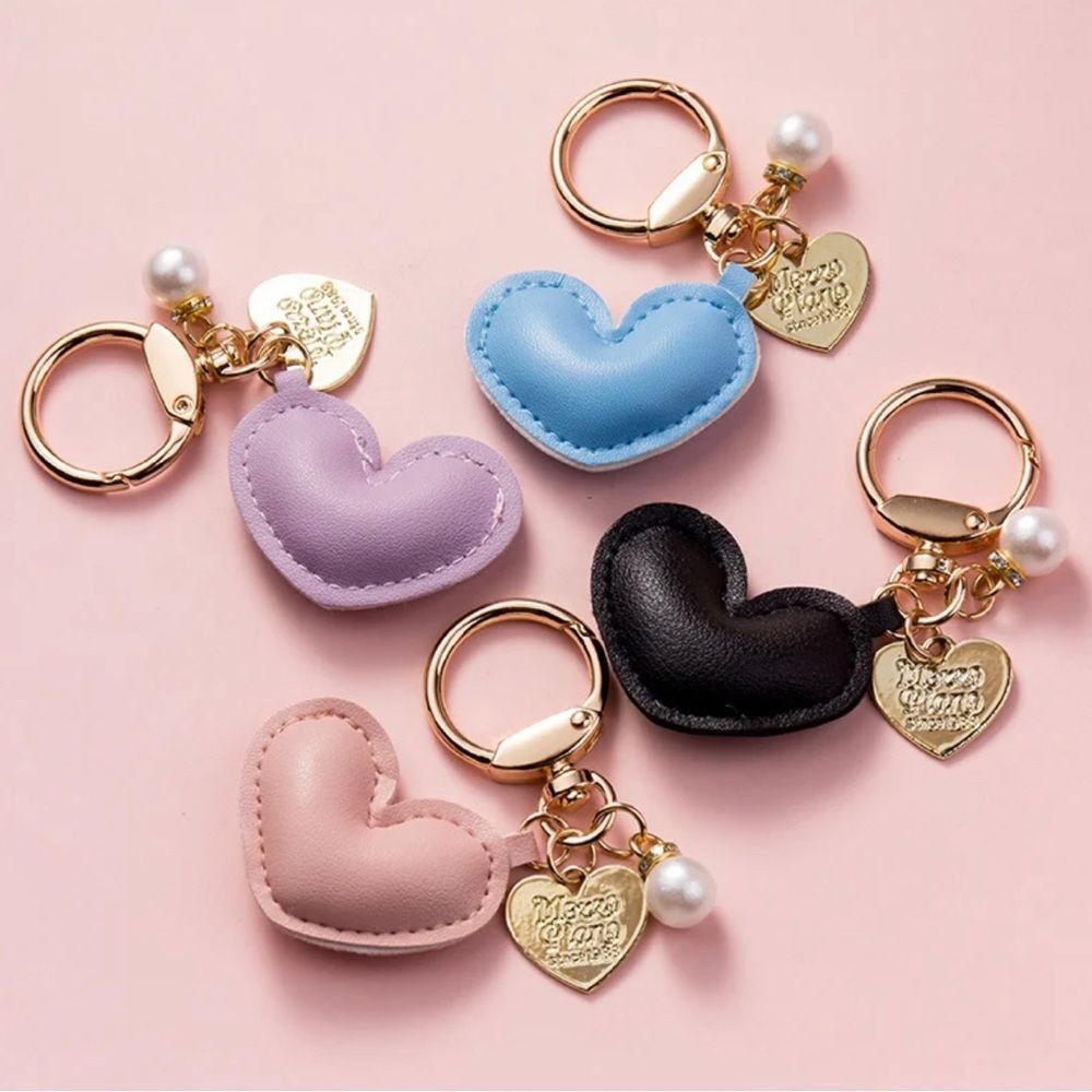 Leather Heart of Gold Key Charm